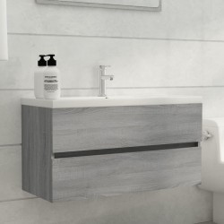 Móvel p/ lavatório 90x38,5x45 cm derivados madeira cinza sonoma