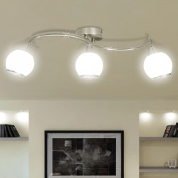 Candeeiro teto com tonalidades vidro, barra ondulada, 3 lâmpadas E14