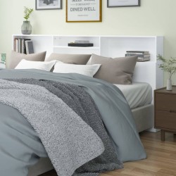 Cabeceira de cama com armário 220x19x103,5 cm branco