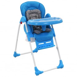 Tander Cadeira de refeição para bebé azul e cinzento