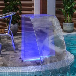 Fonte de piscina com luzes LED RGB 51 cm acrílico