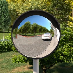 Espelho de trânsito convexo exterior Ø45 cm policarbonato preto