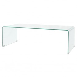 Tander Mesa de centro em vidro temperado 100x48x33cm transparente
