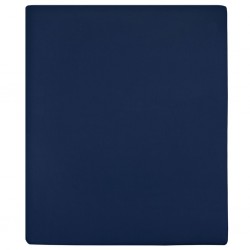 Lençol ajustável 140x200 cm algodão jersey azul marinho