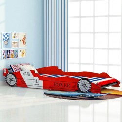 Tander Cama carro de corrida para crianças 90x200 cm vermelho