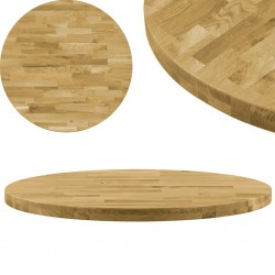 Tander Tampo de mesa madeira de carvalho maciça redondo 44 mm 800 mm