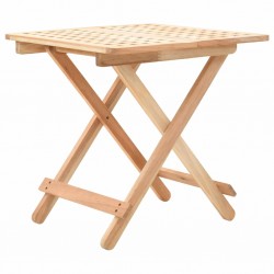 Tander Mesa de apoio dobrável madeira de nogueira maciça 50x50x49 cm