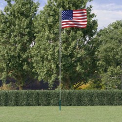 Bandeira dos EUA e mastro 6,23 m alumínio