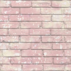 Urban Friends & Coffee Papel de parede tijolos rosa e branco