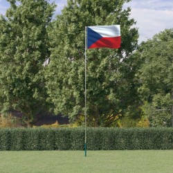 Bandeira da República Checa e mastro 5,55 m alumínio