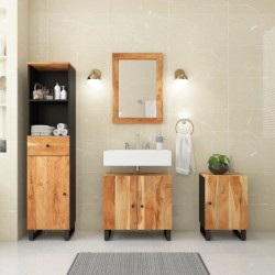 4 pcs conjunto de móveis p/ casa de banho acácia maciça
