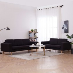 Tander 2 pcs conjunto de sofás tecido preto