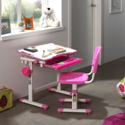Vipack Secretária infantil ajust. Comfortline 201 +cadeira rosa/branco