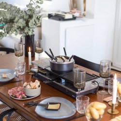 Livoo Grelhador de raclette e conjunto de fondue 12 pessoas 1650 W