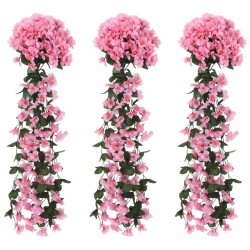Grinaldas de flores artificiais 3 pcs 85 cm rosa