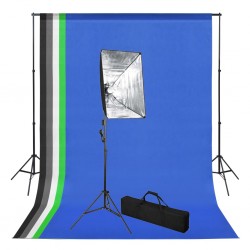 Tander Kit estúdio de fotografia com fundo e softbox de iluminação