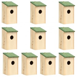 Tander Casas para pássaros 10 pcs 12x12x22 cm madeira de abeto maciça