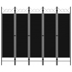 Tander Divisória de quarto com 5 painéis 200x180 cm preto