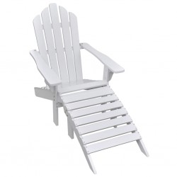 Tander Cadeira de jardim com repousa-pés em madeira branca