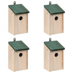 Tander Casas para pássaros 4 pcs madeira 12x12x22 cm