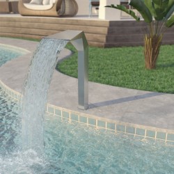 Tander Fonte para piscina aço inoxidável 50x30x90 cm prateado