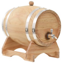 Tander Barril de vinho com torneira em madeira de pinho maciça 6 L