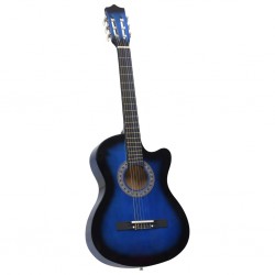 Tander Guitarra acústica cutaway com 6 cordas 38" azul sombreado