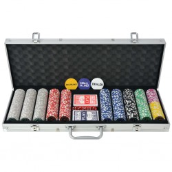Tander Conjunto de póquer com 500 fichas a laser, alumínio
