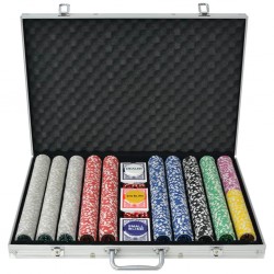 Tander Conjunto de póquer com 1000 fichas a laser, alumínio