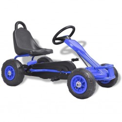 Tander Kart a pedais com pneus pneumáticos azul