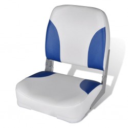 Assento barco dobrável + encosto, branco e azul, 41 x 36 x 48 cm