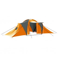 Tander Tenda de campismo para 9 pessoas tecido cinzento e laranja